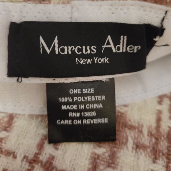 Marcus Adler NY Pink & White Houndstooth Plaid Tweed Twee Preppy Bucket Hat - OS - Picture 2 of 3